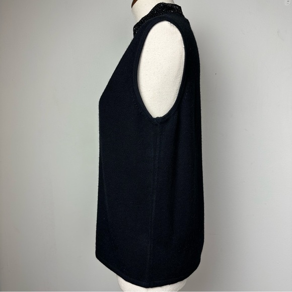 Sleeveless Black Embellished Sweater - Picture 5 of 9